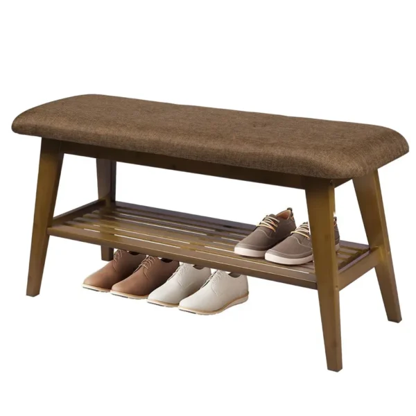 Bamboo Entryway Shoe Bench